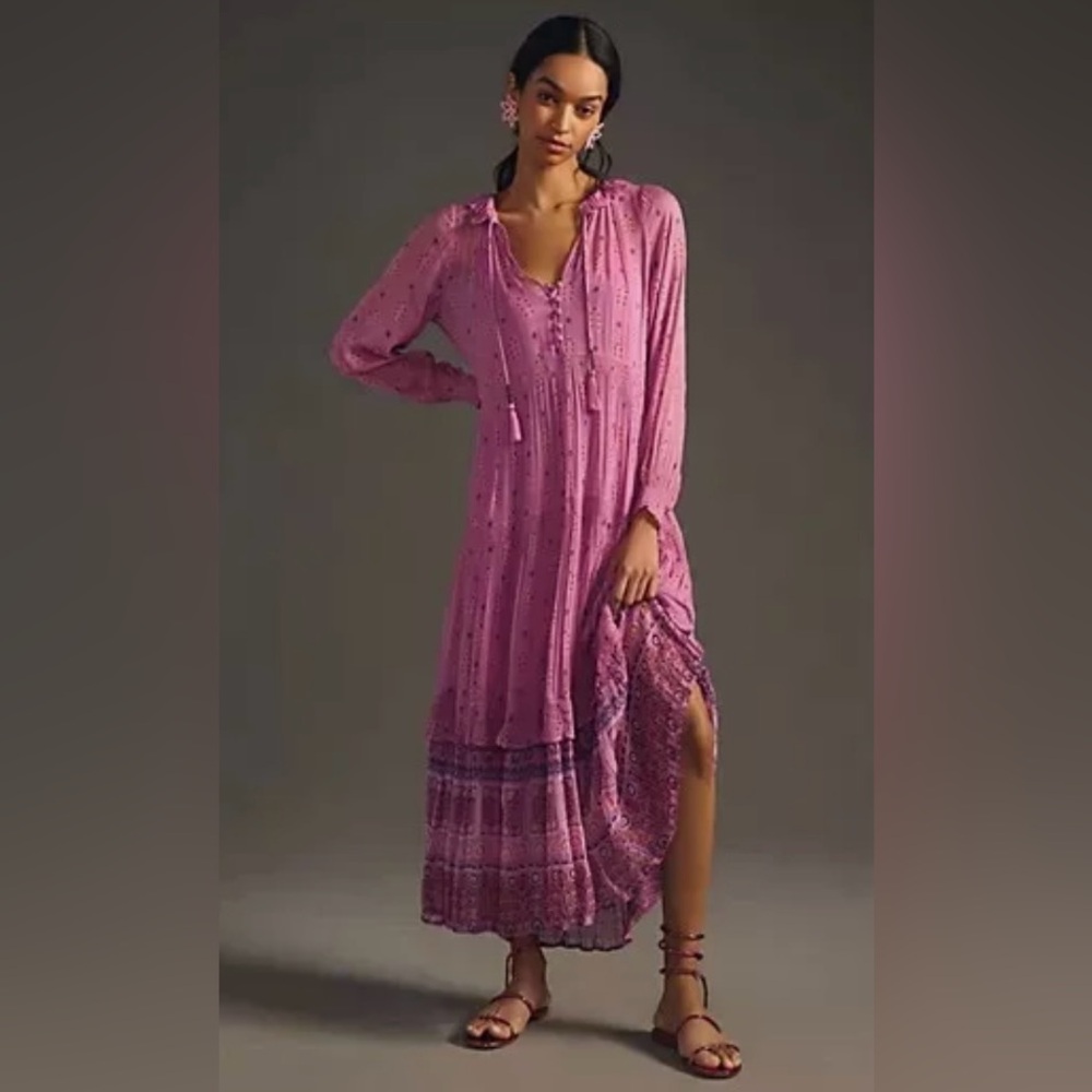 Anthropologie the marais Chifon  maxi dress